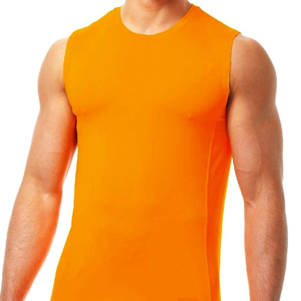Papi Men's Sport Muscle Tank Top Shirt, Orange - 626805